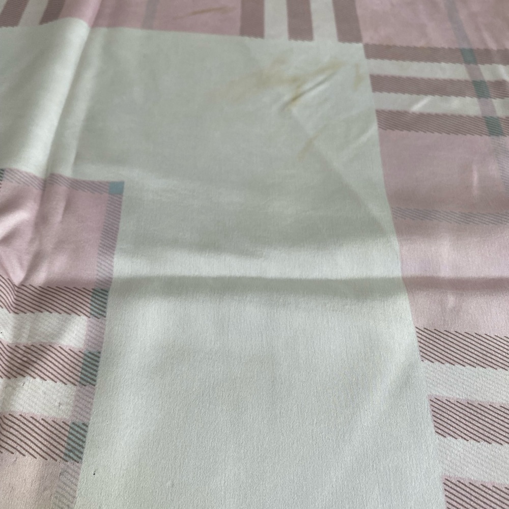 Authentic Burberry Pink Black Nova Check Plaid Print Silk Scarf - Picture 6 of 11